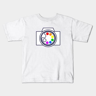 abstract camera and color palette Kids T-Shirt